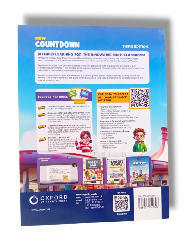 Inside pages of Oxford Countdown 2 showing math activities