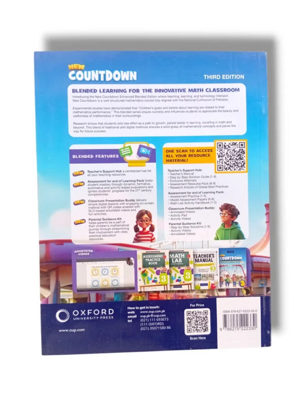 Inside pages of Oxford Countdown 3 showing math activities