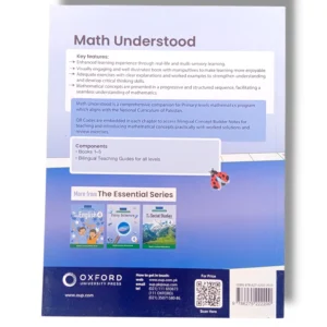 Back cover of Oxford Math Understood 4 showing summary, ISBN, and publisher details