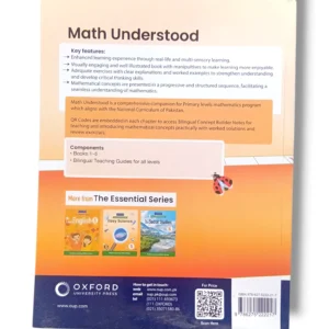 Back cover of Oxford Math Understood 5 showing summary, ISBN, and publisher details