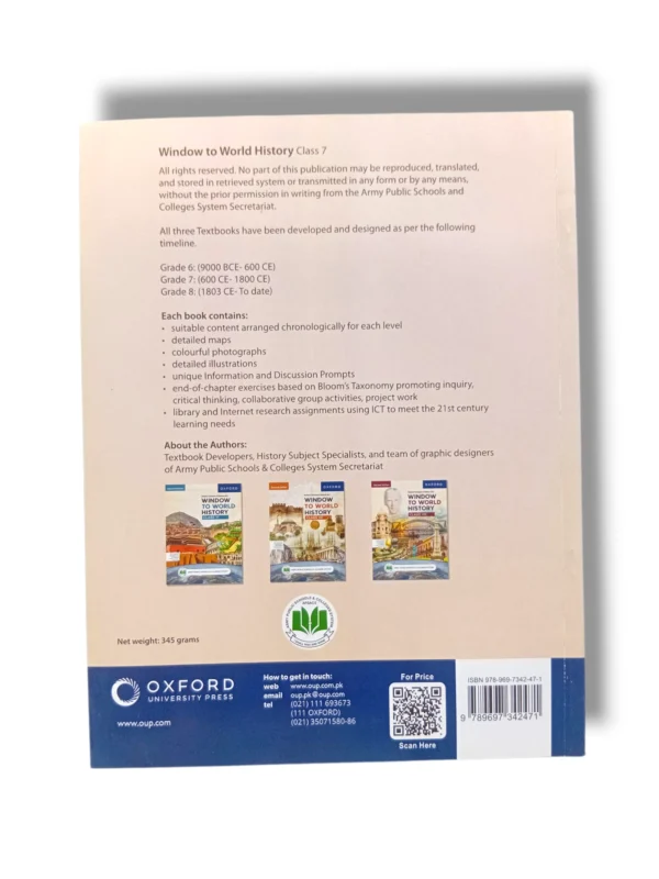 Inside pages of Oxford Window to World History 7 APS textbook