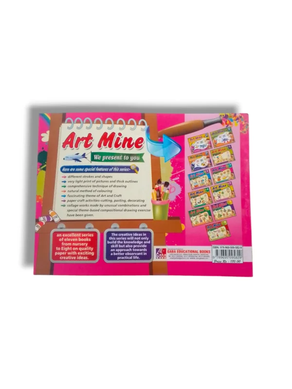 Inside pages of GABA Art Mine 3 with drawing and coloring activities