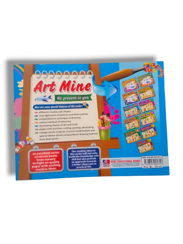 Inside pages of GABA Art Mine 2 with creative coloring activities
