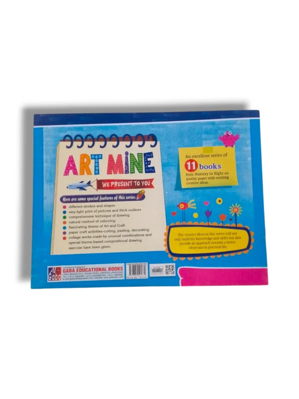 Inside pages of GABA Art Mine B showing coloring and craft activities