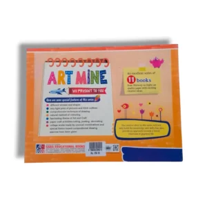 Inside pages of GABA Art Mine A showing drawing and coloring activities