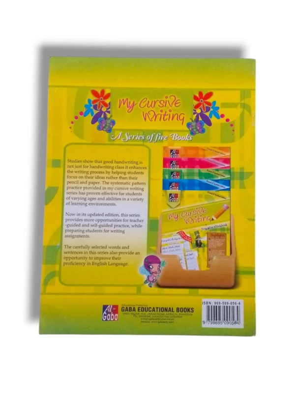 Inside pages of GABA My Cursive Writing 5 with handwriting exercises