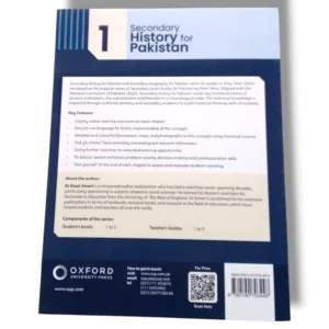 Back cover of Oxford Secondary History for Pakistan 6 textbook with publisher details