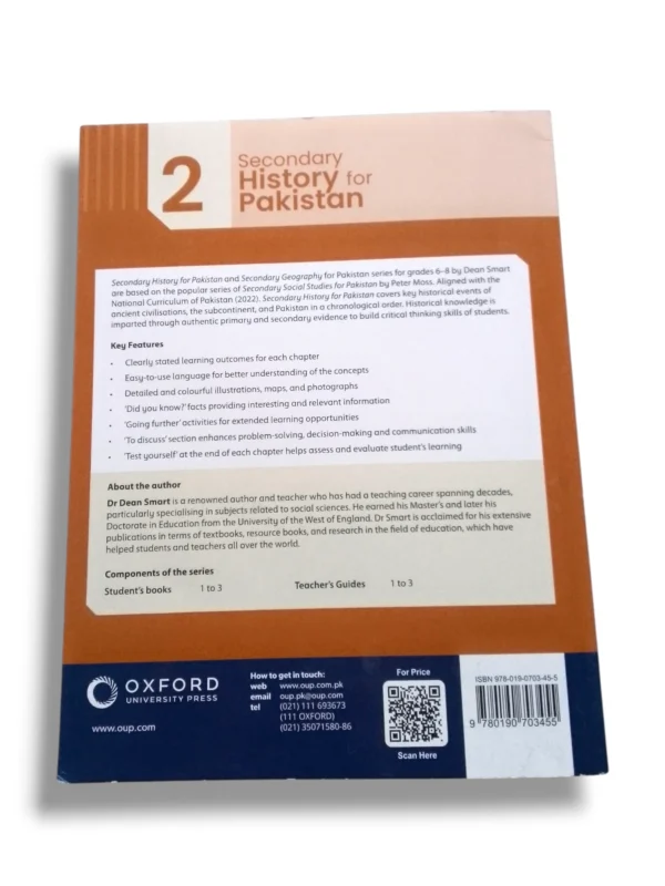 Back cover of Oxford Secondary History for Pakistan 7 Updated Textbook