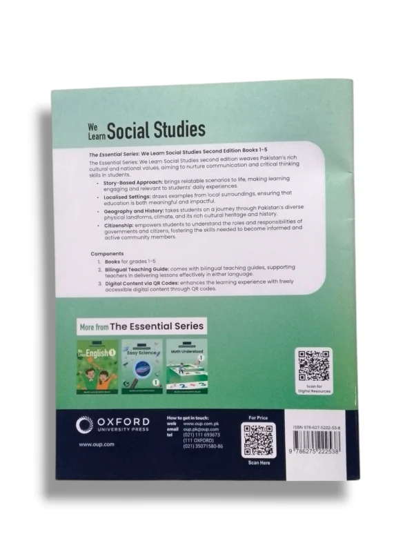 Pages from Oxford We Learn Social Studies 1 with illustrations and activities