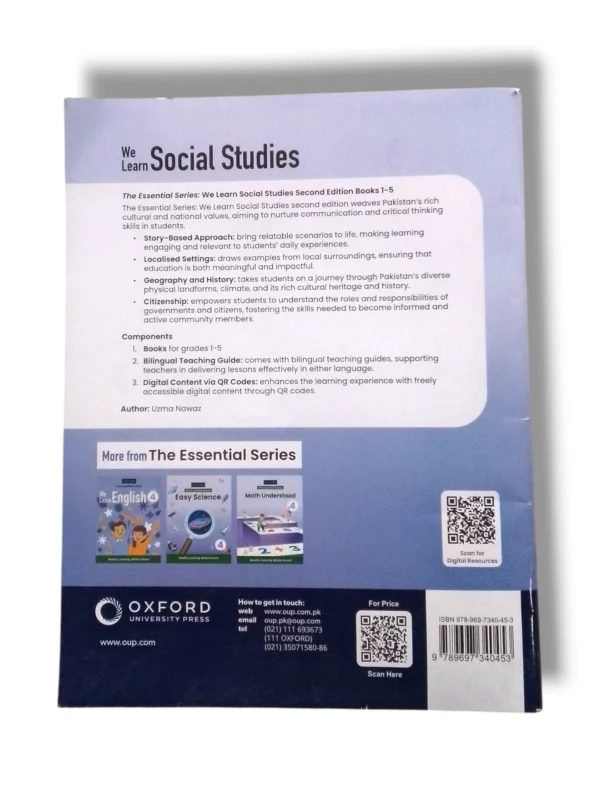 Sample pages of Oxford We Learn Social Studies 4 with illustrations and exercises