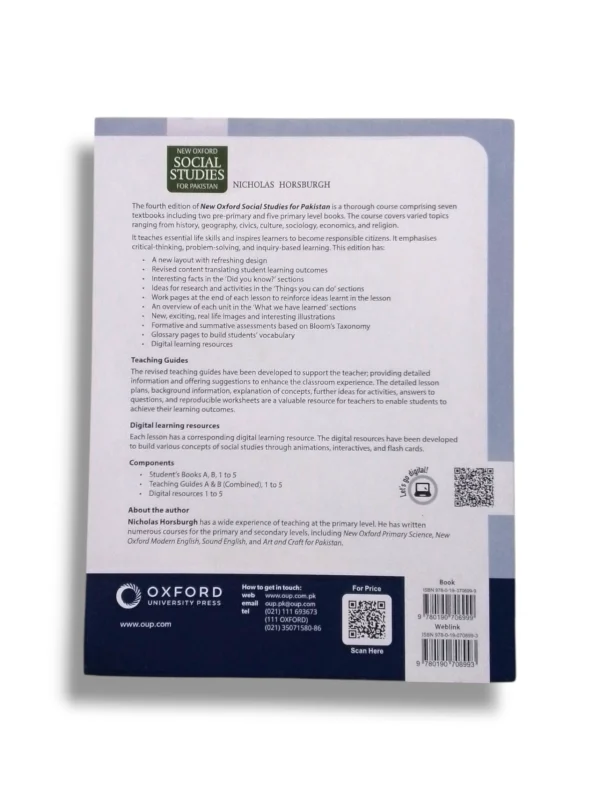 Pages of Oxford Social Studies for Pakistan 5 showing exercises and maps