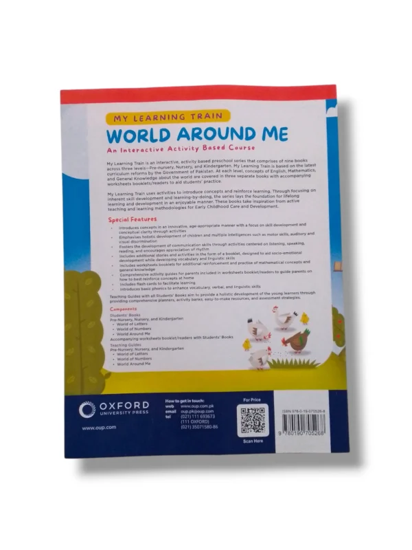 Inside pages of Oxford World Around Me KG workbook
