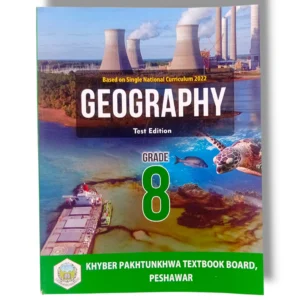 KPK Geography 8 (EM) textbook cover for Class 8 students