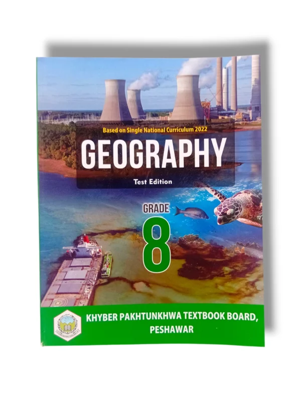 KPK Geography 8 (EM) textbook cover for Class 8 students