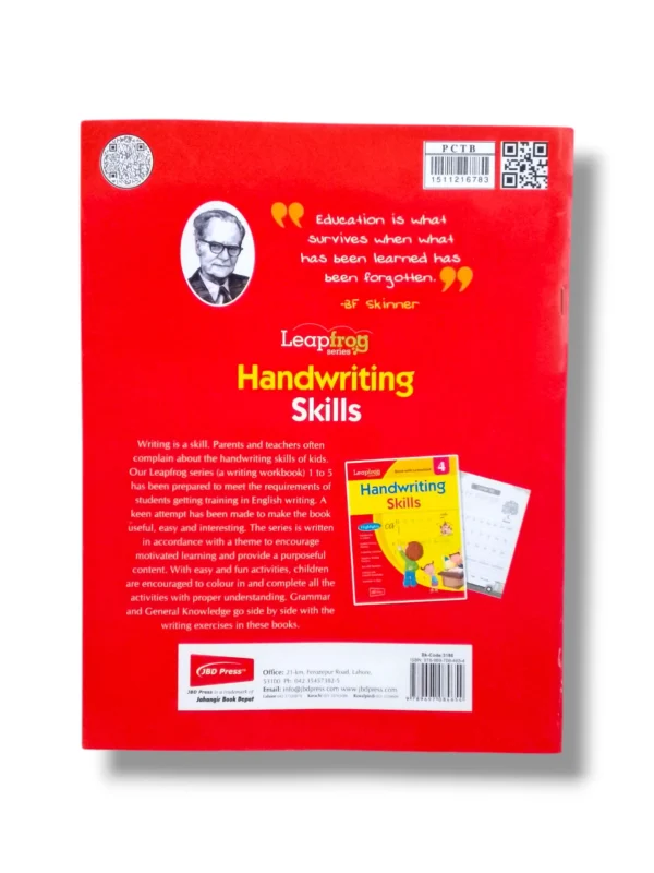 Leapfrog Hand Writing Skills 4 workbook with writing exercises
