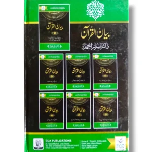 Back cover of Bayan ul Quran (Jild 6) showing chapters and features