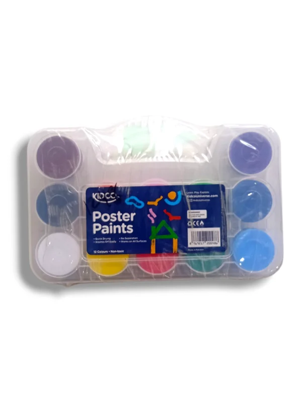 Kidco Poster Paints 1248 - Set of 12 Non-Toxic Art Paints for Kids