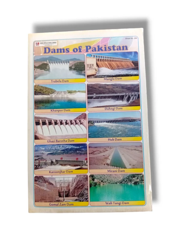 Bar chart showing the number of dams in Pakistan reaching 200.