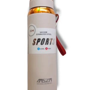 Vacuum insulated steel water bottle in eggshell color.