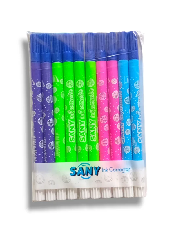 Sany Ink Corrector removing mistakes from a printed document