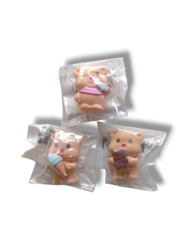 Butterbear Eraser on a pink background