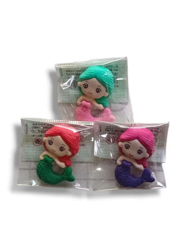 a pack of three high-quality pencil erasers.