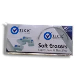 Tick Soft Eraser ER-002 gently removes pencil marks without tearing paper.
