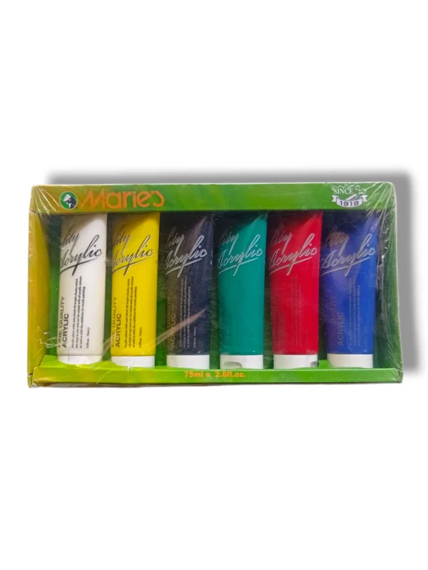 Acrylic 75ml B-2006WD paint set of 6 bottles