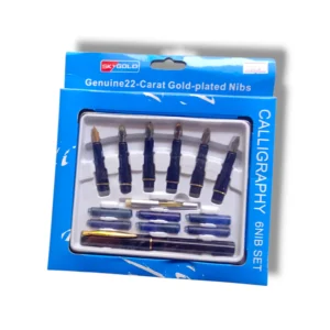 Sky Gold Calligraphy 6 Nib Set S60064 for elegant script writing.