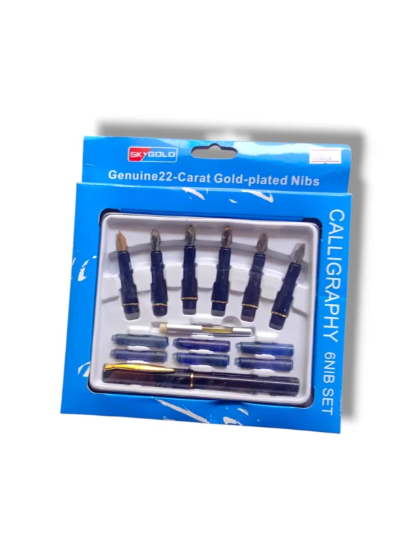 Sky Gold Calligraphy 6 Nib Set S60064 for elegant script writing.