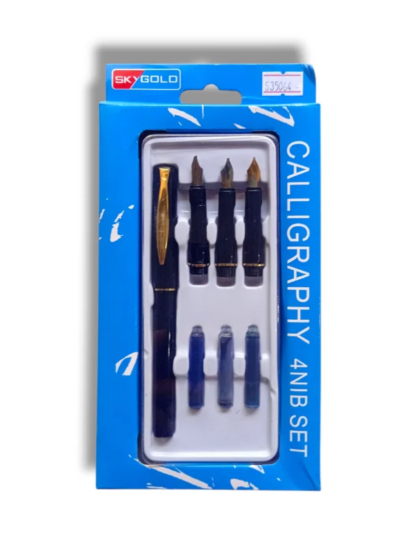 Sky Gold Calligraphy 4 Nib Set for elegant script writing.