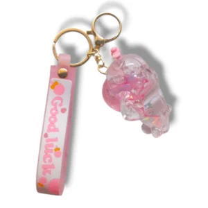 Key chain with durable metal ring and decorative charm