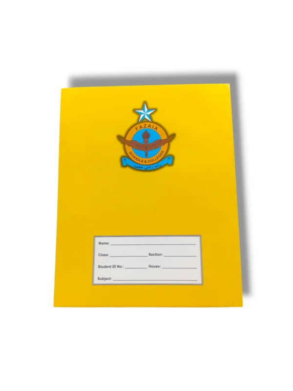 Fazaia Schools & College Yellow Urdu Notebook