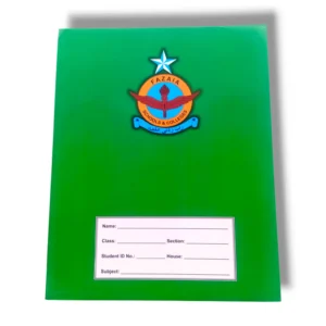 Fazaia Schools and College green English notebook