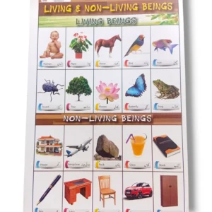Educational chart illustrating the differences between living and non-living beings.