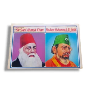 Portrait of Sir Syed Ahmed Khan and Maulana Muhammad Ali Johar in discussion.