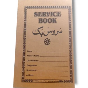 Service book with carbon paper for creating duplicate copies