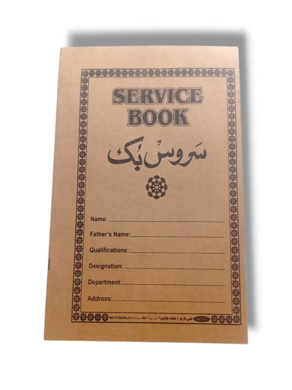 Service book with carbon paper for creating duplicate copies