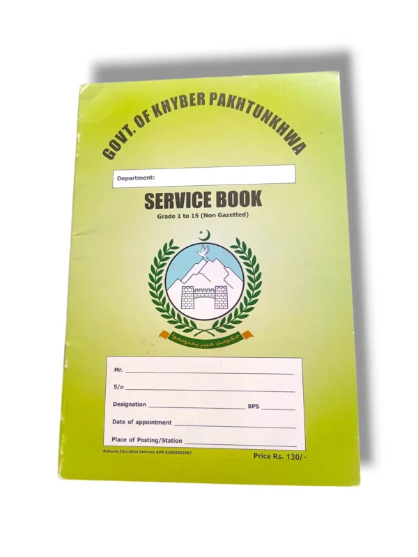 Govt of Khyber Pakhtunkhwa Service Book