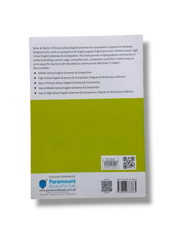 Student using Wren & Martin Primary Grammar Book