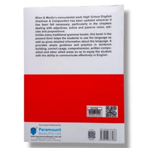 Student studying Wren & Martin High School Grammar book