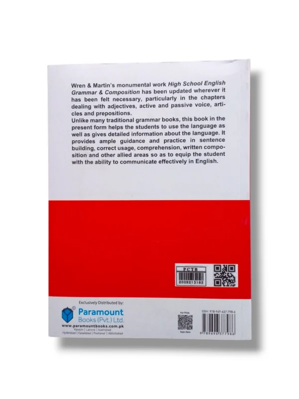 Student studying Wren & Martin High School Grammar book