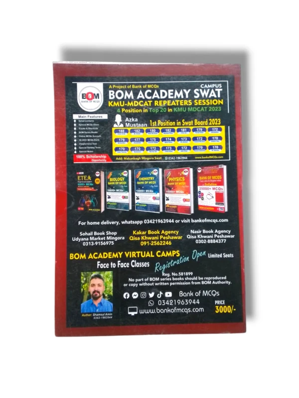 Student practicing with Bank of MCQs book